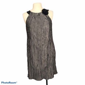 London Times Gray Satin‎ Crepe Sleeveless Dress